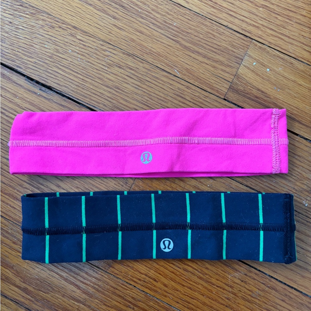lululemon athletica Pink and Navy and Green Stripe Headbands